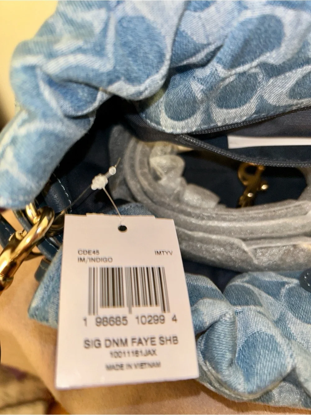 NWT! Coach Faye Shoulder Bag in Signature Denim.